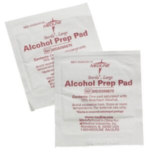 Alcohol Prep Pad Medline 70% Strength Isopropyl Alcohol Individual Packet Large Sterile