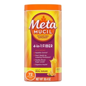 Fiber Supplement Metamucil Orange Flavor Powder 30 oz. 3.4 Gram Strength Psyllium Husk