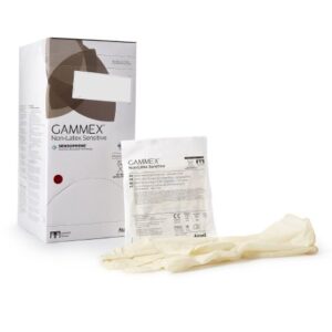 Surgical Glove GAMMEX Non-Latex Sensitive Size 7 Sterile Polychloroprene Standard Cuff Length Micro-Textured Cream Chemo Tested