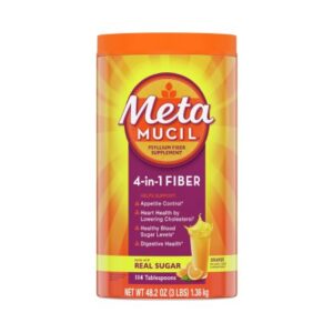 Fiber Supplement Metamucil Orange Flavor Powder 48.2 oz. 3.4 Gram Strength Psyllium Husk