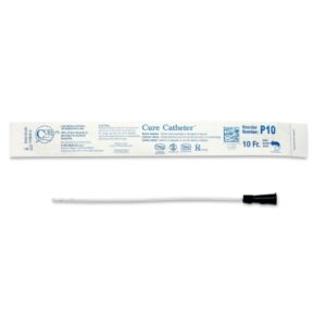 Urethral Catheter Cure Catheter Straight Tip Uncoated PVC 10 Fr. 10 Inch