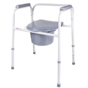 3-in-1 Commode Chair Classics Padded Fixed Arms Steel Frame Back Bar 21-3/4 Inch Seat Width 300 lbs. Weight Capacity