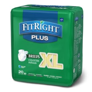 Unisex Adult Incontinence Brief FitRight Plus X-Large Disposable Moderate Absorbency