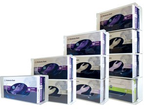 Glove Box Holder Side Load with Dividers Horizontal Mounted 4-Box Capacity Clear 3-3/4 X 11-1/4 X 21-3/4 Inch Acrylic