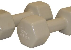 Dumbbell Pair Hexagon Heads CanDo 15 lbs.