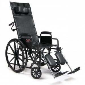 Reclining Wheelchair Advantage Desk Length Arm Elevating Legrest Black Upholstery 18 Inch Seat Width Adult 300 lbs. Weight Capacity