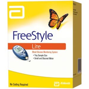 Blood Glucose Meter FreeStyle Lite 5 Second Results Stores up to 7 Results No Coding Required