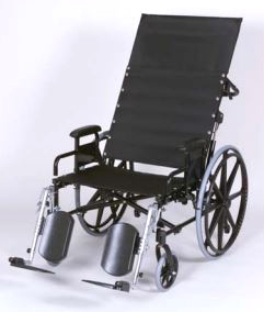 Bariatric Reclining Wheelchair Regency XL 2000 Heavy Duty Dual Axle Full Length Arm Swing-Away Elevating Legrest Black Upholstery 24 Inch Seat Width Adult 700 lbs. Weight Capacity