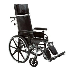 Lightweight Reclining Wheelchair drive Viper Plus GT Dual Axle Full Length Arm Black Upholstery 18 Inch Seat Width Adult 300 lbs. Weight Capacity