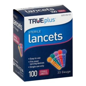 Lancet for Lancing Device TRUEplus 33 Gauge Non-Safety Twist Off Cap Finger