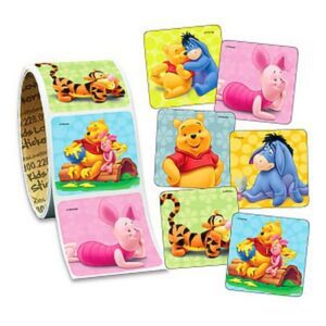 Kids Love Stickers 100 per Roll Pooh and Pals Sticker 1-5/8 Inch