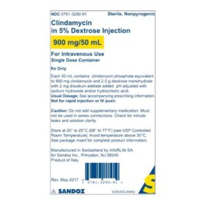 Clindamycin Phosphate / Dextrose 5% 900 mg / 50 mL Intravenous Injection 50 mL