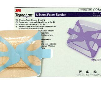 Foam Dressing 3M Tegaderm 3 X 3 Inch With Border Film Backing Silicone Adhesive Square Sterile