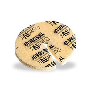 Antimicrobial Hemostatic Protective Disc GuardIVa CHG (Chlorhexidine Glutonate) 1 Inch Disc / 7 mm Hole Diameter Sterile