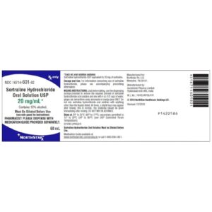 Sertraline HCl 20 mg / mL Solution 60 mL