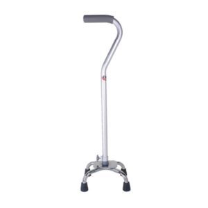 Small Base Quad Cane Carex Aluminum 28 to 37 Inch Height Silver