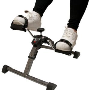 Pedal Exerciser CanDo Portable Adjustable Resistance Levels 12 X 17 X 22 Inch Black / Silver