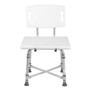 Shower Chair HealthSmart Without Arms Aluminum Frame With Backrest 21 Inch Seat Width 500 lbs. Weight Capacity