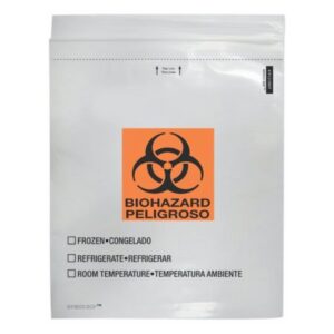 Specimen Transport Bag with Document Pouch Speci-Zip 12 X 15 Inch Zip Closure Biohazard Symbol / Storage Instructions NonSterile