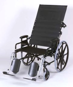 Bariatric Reclining Wheelchair Regency XL 2000 Heavy Duty Dual Axle Full Length Arm Swing-Away Elevating Legrest Black Upholstery 34 Inch Seat Width Adult 700 lbs. Weight Capacity