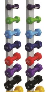 Dumbbell Set with Storage Rack 20 Piece Set with Wall Rack CanDo 1 lbs. / 2 lbs. / 3 lbs. / 4 lbs. / 5 lbs. / 6 lbs. / 7 lbs. / 8 lbs. / 9 lbs. / 10 lbs.