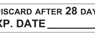 Pre-Printed Label Indeed Auxiliary Label White Paper Discard After 28 Days EXP. DATE ______ Black Quality Control Label 3/8 X 1-5/8 Inch