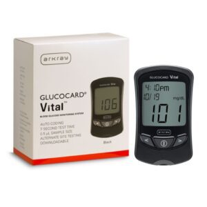 Blood Glucose Meter Glucocard Vital 7 Second Results Stores up to 250 Results No Coding Required