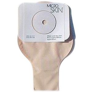 Ileostomy Pouch MicroSkin One-Piece System 11 Inch Length Flat, Pre-Cut 1-1/4 Inch Stoma Drainable