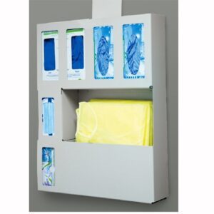 PPE Dispenser Wall / Door Mount Gray 4? X 21 X 26-? Inch Aluminum