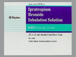 Ipratropium Bromide, Preservative Free 0.02%, 0.2 mg / mL Solution 25 Ampules