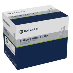 Exam Glove STERLING-XTRA X-Small Sterile Pair Nitrile Extended Cuff Length Textured Fingertips Gray Not Rated