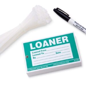 Pre-Printed Label WRITE-ON TAG Auxiliary Label Green Paper LOANER / Loaned From _____ Loaned To ______ By ___ Date _____ ______________ White Quality Control Label 3 X 5 Inch