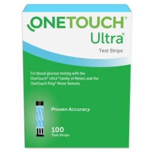Blood Glucose Test Strips OneTouch Ultra Blue 100 Strips per Pack