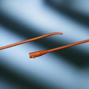 Urethral Catheter Bardia Coude Tip Red Rubber 12 Fr. 16 Inch