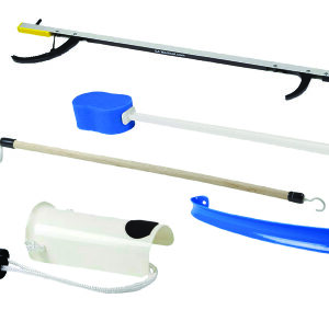 ADL Hip / Knee Equipment Kit FabLife Deluxe Reacher – 32 Inch Length / Shoehorn – 18 Inch Length / Dressing Stick – 24 Inch Length