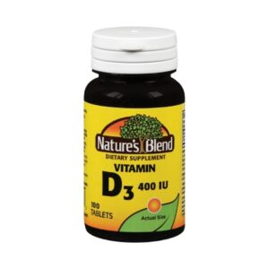Vitamin Supplement Nature’s Blend Vitamin D 400 IU Strength Tablet 100 per Bottle