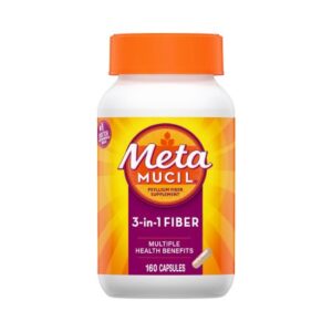 Fiber Supplement Metamucil Capsule 160 per Bottle 0.52 Gram Strength Potassium / Psyllium Husk
