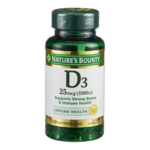 Vitamin Supplement Nature’s Bounty Vitamin D 1,000 IU Strength Softgel 100 per Bottle