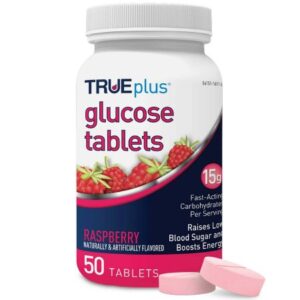 Glucose Supplement TRUEplus 50 per Bottle Chewable Tablet Raspberry Flavor