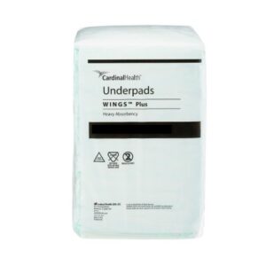 Disposable Underpad Wings Plus 36 X 36 Inch Fluff / Polymer Heavy Absorbency