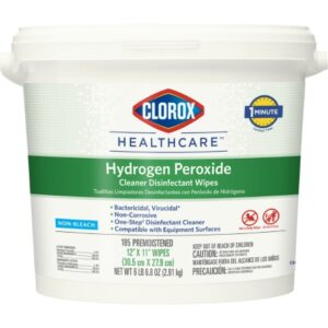 Surface Disinfectant Cleaner Clorox Healthcare Premoistened Hydrogen Peroxide Based Manual Pull Wipe 185 Count Pail Unscented NonSterile