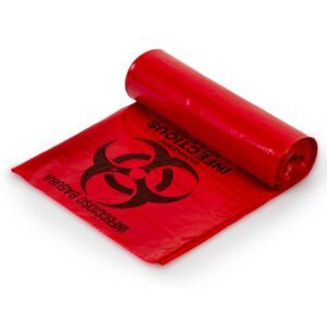 Biohazard Waste Bag Colonial Bag Biohazard Symbol / Infectious Waste 45 gal. Red 40 X 46 Inch