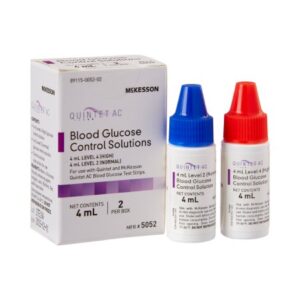 Blood Glucose Control Solution McKesson Quintet AC 2 X 4 mL Level 2 & 4