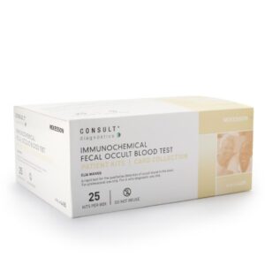 Cancer Screening Test Kit McKesson Consult Fecal Occult Blood Test (iFOB or FIT) 25 Tests CLIA Waived