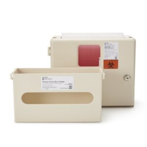 Sharps Container Cabinet / Wall Enclosure with Glove Box McKesson Prevent Polypropylene Wall Mount Locking