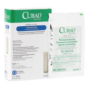 Petrolatum Impregnated Dressing Curad Strip 3 X 18 Inch Sterile