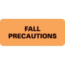 Pre-Printed Label Auxiliary Label Orange Paper FALL PRECAUTIONS Black Alert Label 15/16 X 2-1/4 Inch