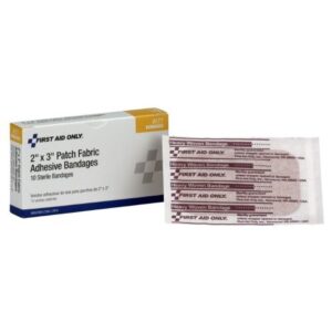 Adhesive Strip First Aid Only 2 X 3 Inch Fabric Square Tan Sterile