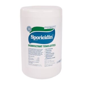 Surface Disinfectant Cleaner Sporicidin Premoistened Manual Pull Wipe 180 Count Canister Fresh Scent NonSterile