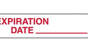 Pre-Printed Label Indeed Auxiliary Label White Paper Expiration Date ____ Red Quality Control Label 3/8 X 1-5/8 Inch